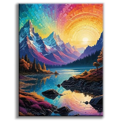 Diamond Art Kits for Adults, Rainbow DIY 5D Diamond Painting for Beginners - color: BLKJDP19