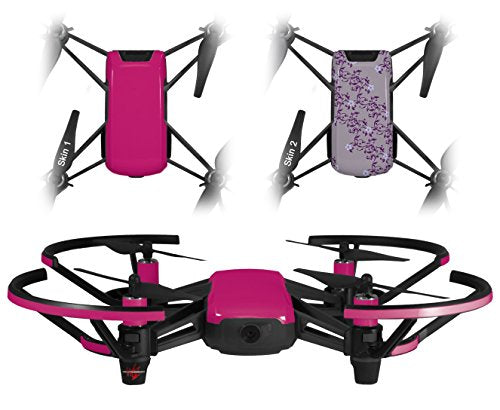 Skin Decal Wrap 2 Pack Compatible with DJI Ryze Tello Solids Collection Fushia Drone NOT Included