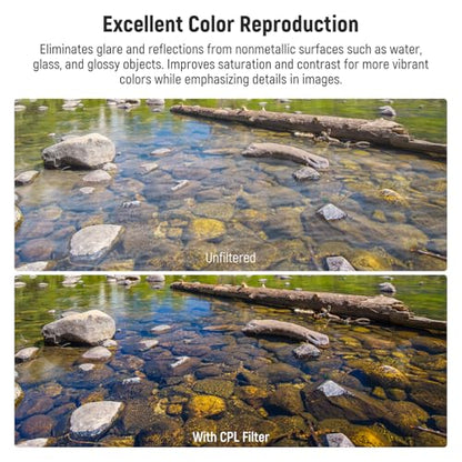 NEEWER Rotating CPL Filter for Hero 13, Multicoated HD Optical Glass Action Camera Adjustable Circular Polarizer Polarizing Filter Compatible with GoPro Hero 13 12 11 10 9, FL-GP23