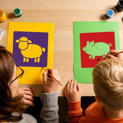 CUTHOLLOW 25 PCS Animals Painting Shape Stencils Sets - style: 25pcs-Animals