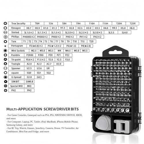 115-Piece Small Precision Screwdriver Set Household Home Repair Tool Kit for Phone, Computer, Watch, Console, Eyeglass, Electronic