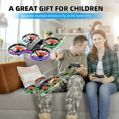Drones - RC Drone with Auto Hovering and Headless Mode, Quadcopter with LED Light, Propeller Full Protect, 3D Flips, 3 Batteries, Remote Control, Best Gifts