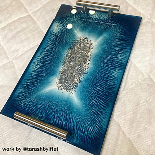 RESINWORLD Large Deep Flat Tray Mold with Handles, Rectangle Silicone Mold for Resin Casting - size: 12" x 8" x 0.5"