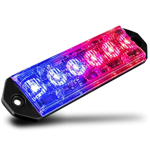 LAMPHUS PlanarFlash Blue Red LED Police Grill Strobe Warning Light, Trucks - color: Blue / Red, size: 1 Pack