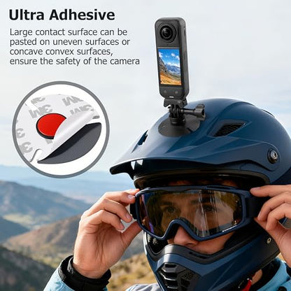 Flexible Adhesive Helmet Mount for Insta360 X6 X5 X4 Air GO Ultra