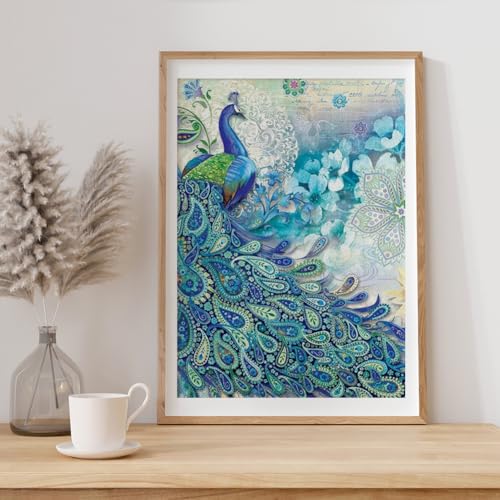 DPDAKIT Peacock Diamond Painting Art Kits for Adults, Animal, 12x16 Inch