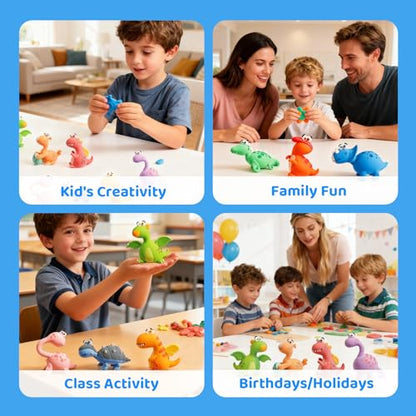 Air Dry Clay Kits, Kids Clay Set with Modeling Tools, DIY Art Crafts for Gifts Air Dry Clay Kit Set for Ages 3-12 Boys and Girl Creative Family DIY and Holiday Celebrations Birthday Party - style: Dinosaur Era