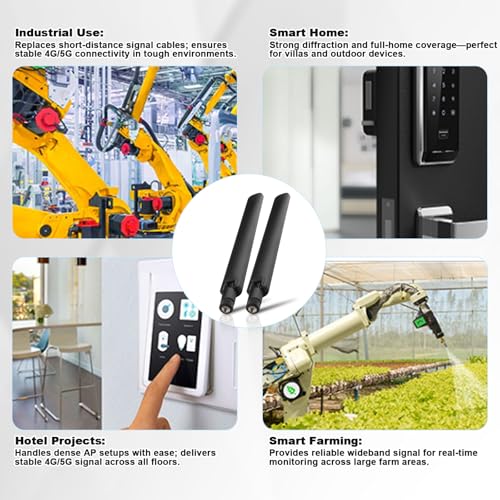 5G 4G LTE GSM 3G T-Mobile Antenna (4 pack) 600-6000MHz 10dBi Wide Band SMA Male OmniDirectional External Antenna for T-Mobile/AT&T/Verizon 5G Router Home Internet Gateway Hotspot Trail Camera - size: Black 4 Pack, style: SMA Male