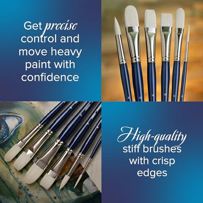 Silver Brush Limited Bristlon Multi-Length Filbert Oil Paintbrush Set, 5pc - color: Multilength Filbert Set, size: 5 count