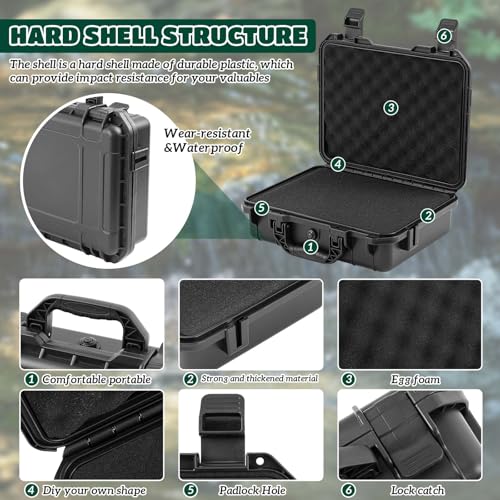 Relaxweex 11 x 9 x 6 Inch Hard Case, Grid Shell, Black - color: Black, size: 11 x 9 x 6 Inch, style: Grid Shell