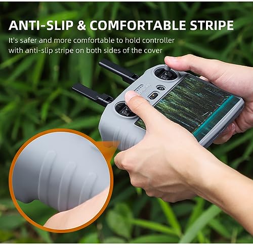 Silicone Case for DJI RC 2 Screen Remote Control, Protective Silicone Cover Case/with Sun Hood Drone Remote Control Accessories (Gray) - color: Gray