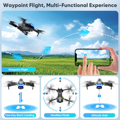 Drone with Camera-Drone for Kids with Cool Lights & 2 Batteries - color: Black and Gray