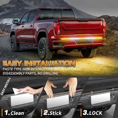 XRIDONSEN 60 inch Tailgate Strobe Lights Amber White Emergency Lights - color: Amber/White