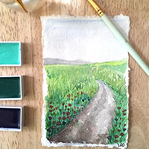 LEATHER VILLAGE Handmade Rough Textured Watercolor Paper 7.5x11.5 in White - color: Texture White, size: 7.5"x11.5"