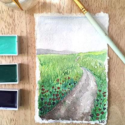 LEATHER VILLAGE Handmade Rough Textured Watercolor Paper 7.5x11.5 in White - color: Texture White, size: 7.5"x11.5"