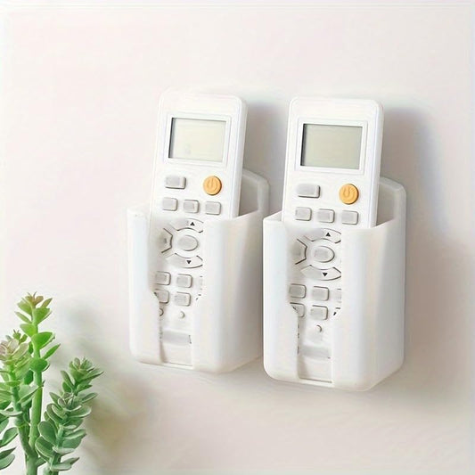 1pcs Durable Plastic Wall-Mounted Remote Control Holder - Space-Saving Storage Box for TV and Air Conditioner Remotes (White) - color: White