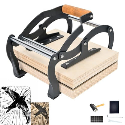 TOPOWN Linocut Printing Hand Lever Press Machine, Linocut Press Machine - color: Black