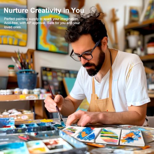 AUREUO Mini Stretched Canvas - 2x3 Inch/24 Pack - 2/5 Inch Profile Small Square Canvas - Gift Set Bulk Pack Canvases for Acrylic Painting & Craft - size: 2"x3"