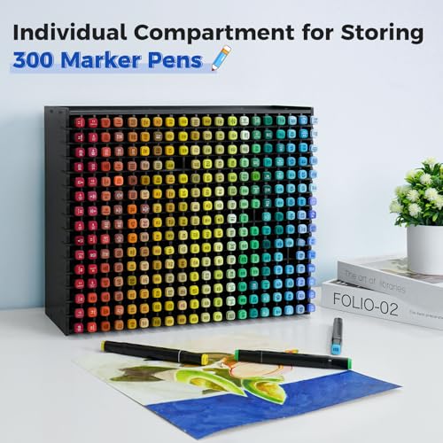 SANFURNEY Art Marker Storage Rack for 300 Markers, Black - size: Rack for 300 Markers - Black