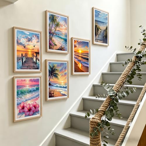6 Pack 5D Diamond Painting Kits for Adults Beginner,Beach Diamond Art Set - color: 6PCS KM982-KM987-1