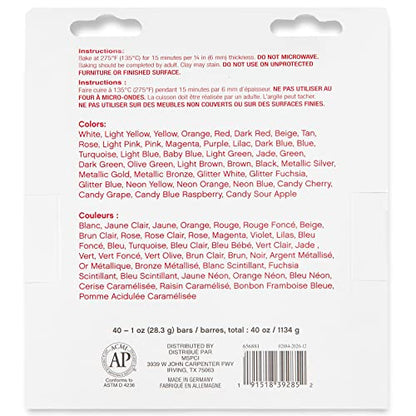 Craft Smart 40oz. Assorted Super Value Pack Oven-Bake Clay - Clay for Sculpting, Jewelry, Modeling, School Projects, Arts & Crafts - 1 Pack