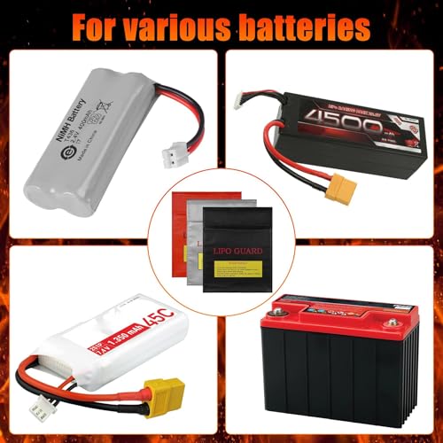 LiPo Guard Battery Safe Bag, Flame & Heat Resistant, 3 Pack (Small) - size: Small Size