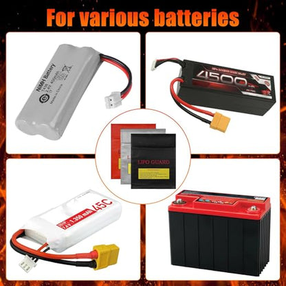 LiPo Guard Battery Safe Bag, Flame & Heat Resistant, 3 Pack (Small) - size: Small Size