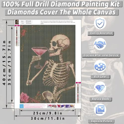 KICHANG Skull Diamond Art Kits for Adult Diamond Painting Kit for Beginner - color: DP04440