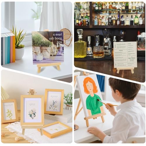 Uenhoy 12 Pcs 7.5" Mini Wood Easel Display Stand for Canvas Photos Crafts - style: 7.5 Inch