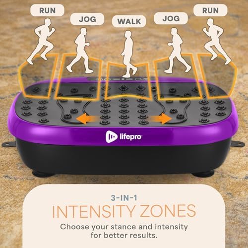 Lifepro HexaPlate Lite Compact Vibration Plate with Magnetic Acupoints - color: Purple