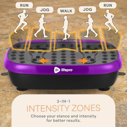Lifepro HexaPlate Lite Compact Vibration Plate with Magnetic Acupoints - color: Purple