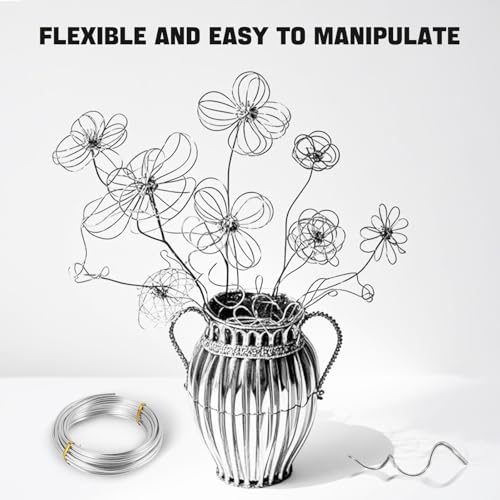 9 Gauge 50 Ft Aluminum Craft Wire, 3mm Bendable Armature Wire for Sculpting