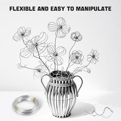 9 Gauge 50 Ft Aluminum Craft Wire, 3mm Bendable Armature Wire for Sculpting