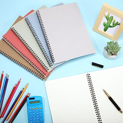 Fuutreo 6 Pack Spiral Notebook 10.5x7.45 Notebook,Pastel,Morandi - color: Pastel