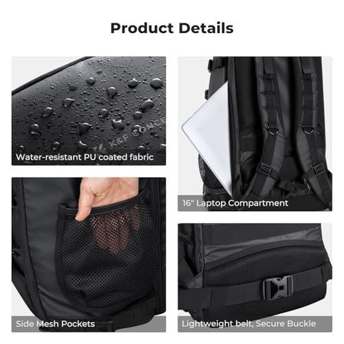 K&F CONCEPT Camera Backpack,30L Large Capacity Camera Bag for Photographers - color: 04-black, size: 30L