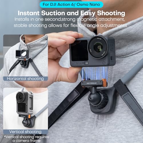 REYGEAK Magnetic Neck Mount for DJI Osmo Nano/Action 6, Quick Release - color: for Action 6/NANO