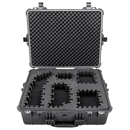 Eylar 24" X-Large Hard Case Equipped With Ragar Reconfigurable & Reusable XP Crosslinked Foam Insert, Waterproof, Shockproof For Equipment, Drones And Cameras (2 Ragar Layers) (Black) - color: Black