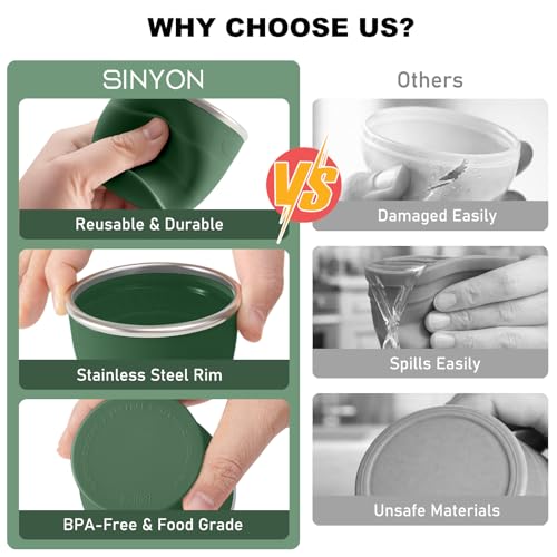 Collapsible Travel Cup, Foldable Water Cup with Lid, for Travel - color: Army Green