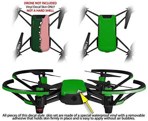 Skin Decal Wrap 2 Pack Compatible with DJI Ryze Tello Ripped Colors Green Pink Drone NOT Included