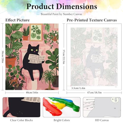 Dawnsphere Black Cat Paint by Numbers Kit for Adults Without Frame 16x20 in - color: OP-US10