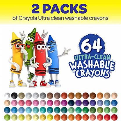 Crayola Washable Crayons for Kids 64ct, School Supplies, Amazon Exclusive