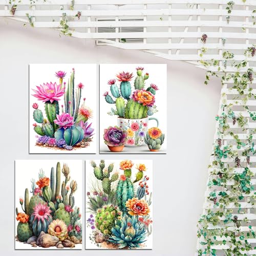 Lanzeyo Diamond Art Kits for Adults 4 Pack Succulent Diamond Painting Kits - color: 04 Succulent