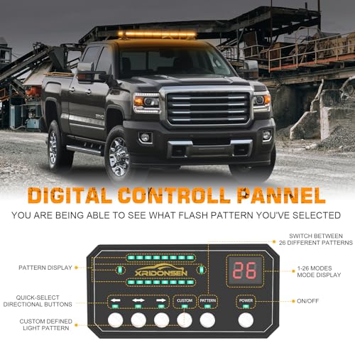 XRIDONSEN 37" 104 LED Roof Top Strobe Light Bar Amber Warning Lights - color: Amber