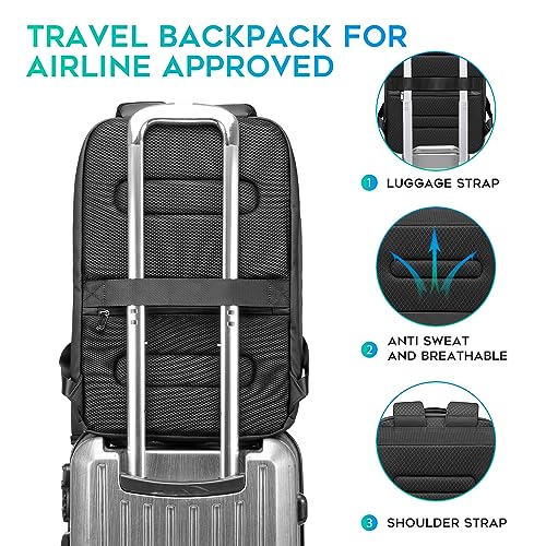 BANGE Business Commute Backpack Waterproof fit 15.6 Inch Commute backpack,Travel Durable Backpack - color: Grey(no Charge Port)