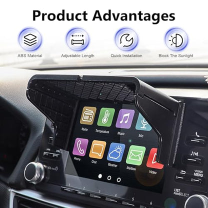 Car Navigator Visor, Anti-glare Car Dashboard Display Screen Sunshade, Adjustable Multifunction Navigator Protective Cover, Universal for Most Vehicles (Black)