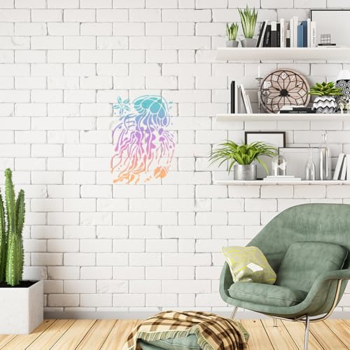 Jellyfish Stencil, Ocean Animal Reusable Painting Template - style: Jellyfish