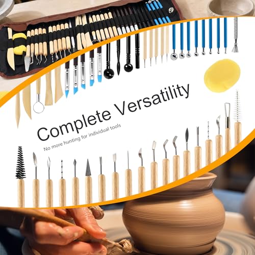 SHRJ 36Pcs Clay Tools Kit for Pottery Sculpting Carving Modeling