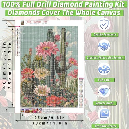 2 Pack Cactus Diamond Art Kits for Adults Diamond Painting Kit for Beginner - color: DP03410