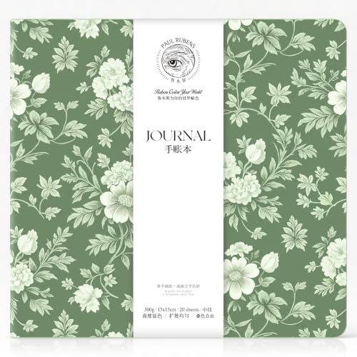 Paul Rubens Square Watercolor Journal 5.9"x5.9", 100% Cotton Cold Press - color: Green