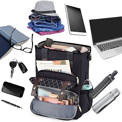 Backpack for Women, School Backpacks for Girls, Large Wide Open Backpack - color: Black